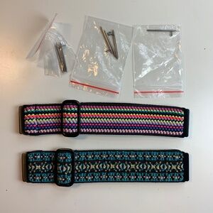 Fitbit Versa 2 or‎ L  Replacement Bands – Set of 2 Colorful Woven Straps Boho